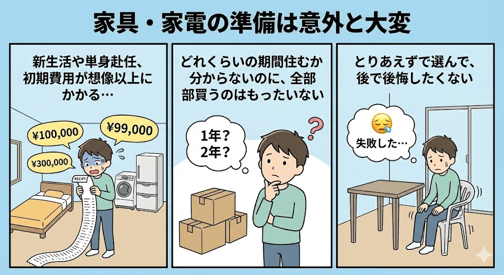 家具・家電の準備は意外と大変..